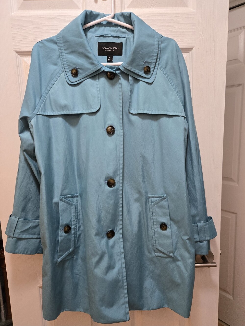 London Fog Turquoise Lightweight Trench Coat XL